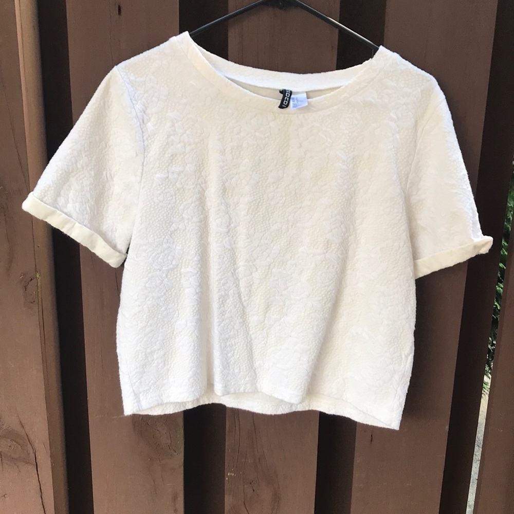 White H&M Flowy Croptop